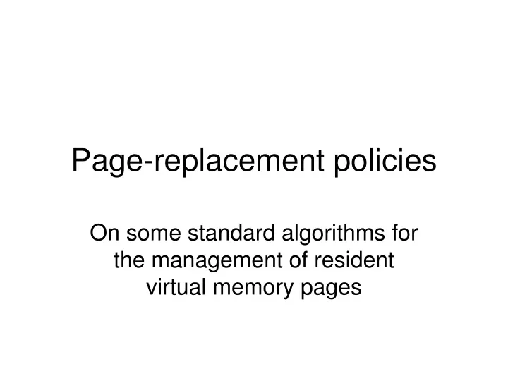 page replacement policies