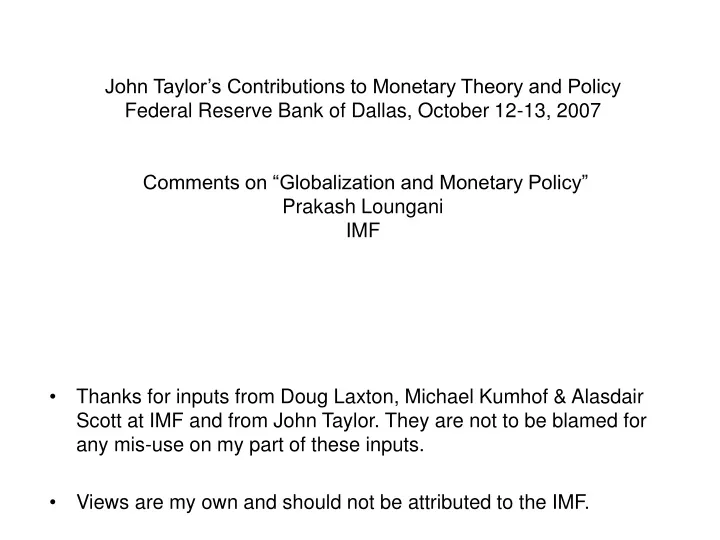 john taylor s contributions to monetary theory