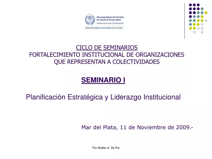 ciclo de seminarios fortalecimiento institucional