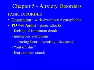 Chapter 5 - Anxiety Disorders