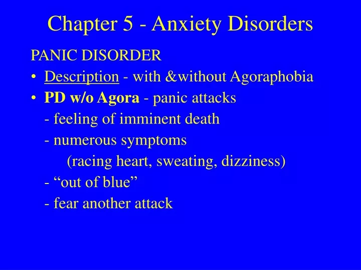 chapter 5 anxiety disorders