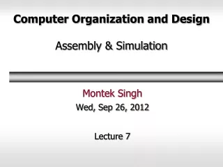Computer Organization and Design Assembly &amp; Simulation