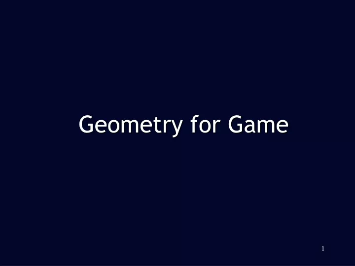geometry for game