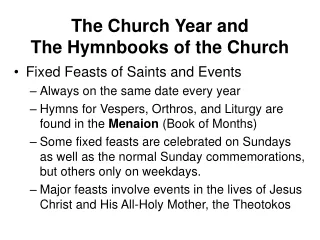 The Church Year and The Hymnbooks of the Church