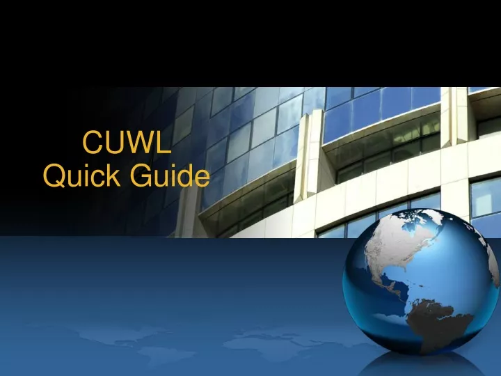 cuwl quick guide