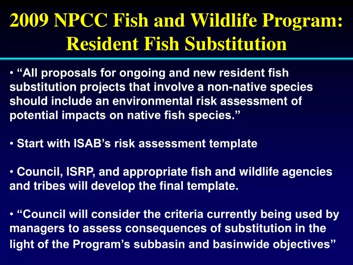 2009 npcc fish and wildlife program resident fish