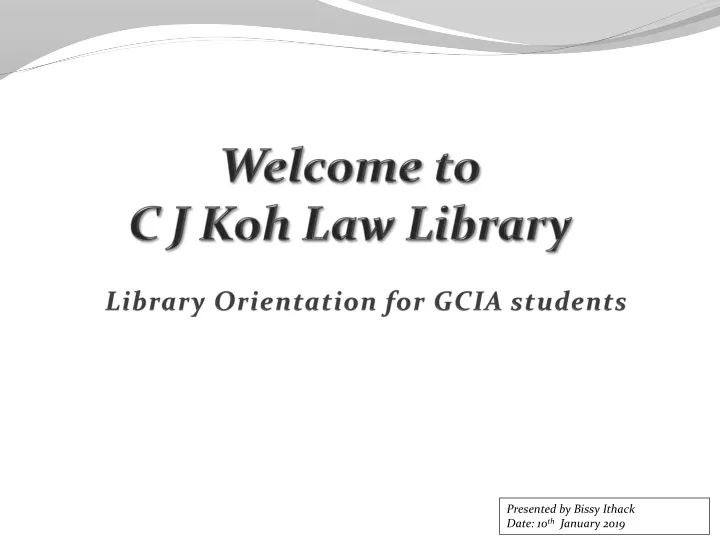welcome to c j koh law library