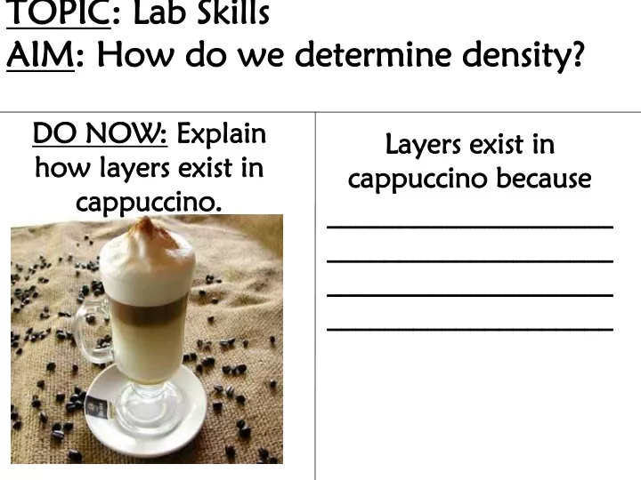 topic lab skills aim how do we determine density