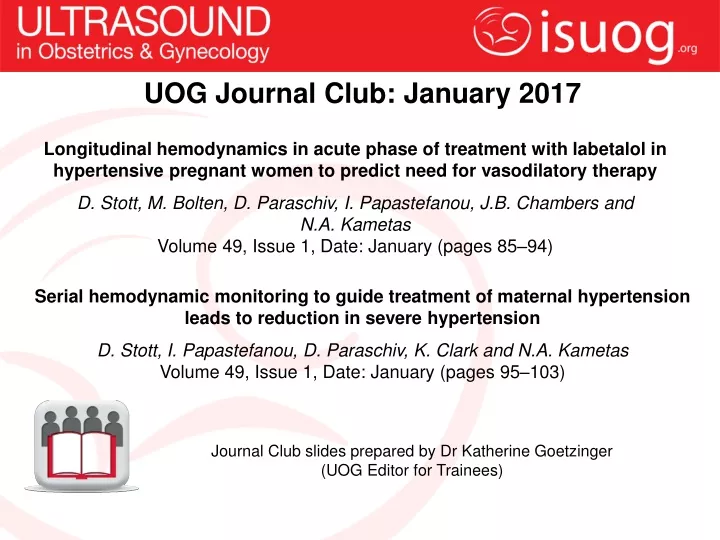 uog journal club january 2017