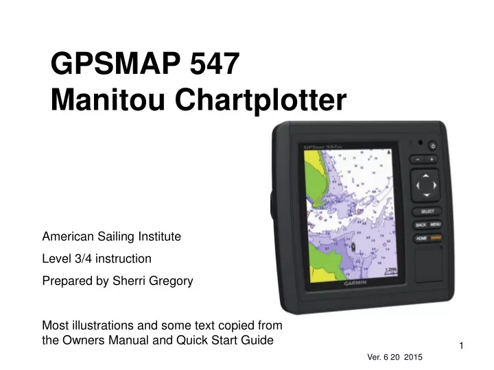 gpsmap 547 manitou chartplotter