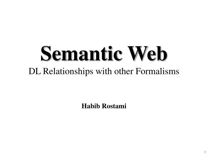 semantic web dl relationships with other formalisms