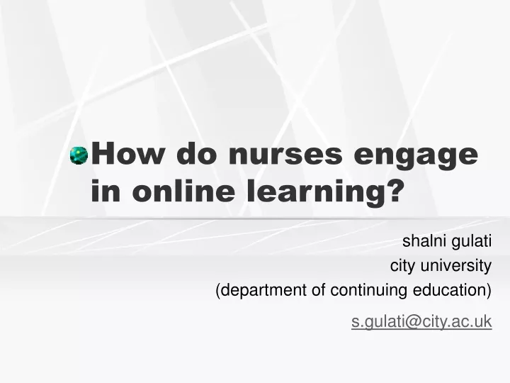 how do nurses engage in online learning