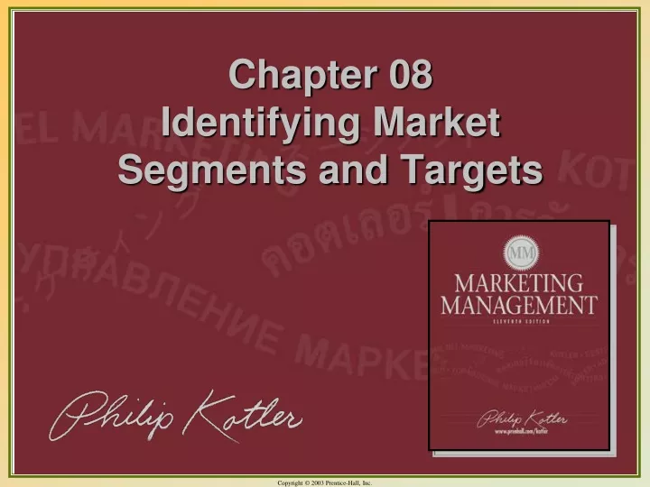 chapter 08 identifying market segments and targets