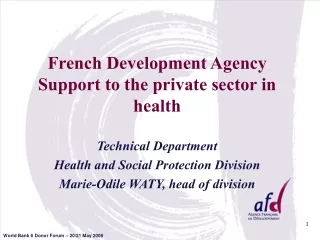 French Development Agency Support to the private sector in health