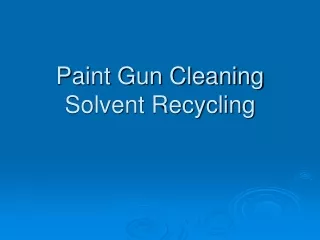 Paint Gun Cleaning Solvent Recycling