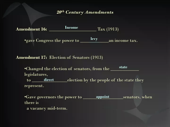 20 th century amendments amendment 16 tax 1913
