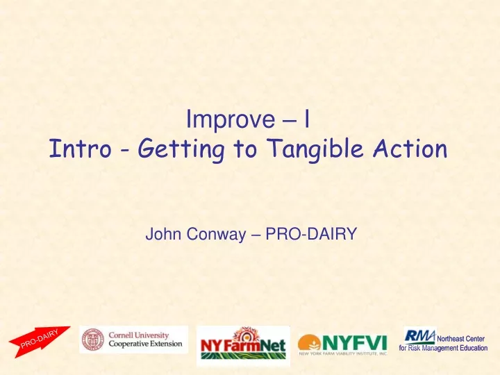 improve i intro getting to tangible action