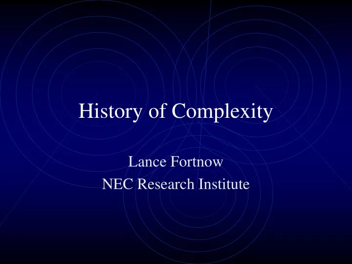 history of complexity