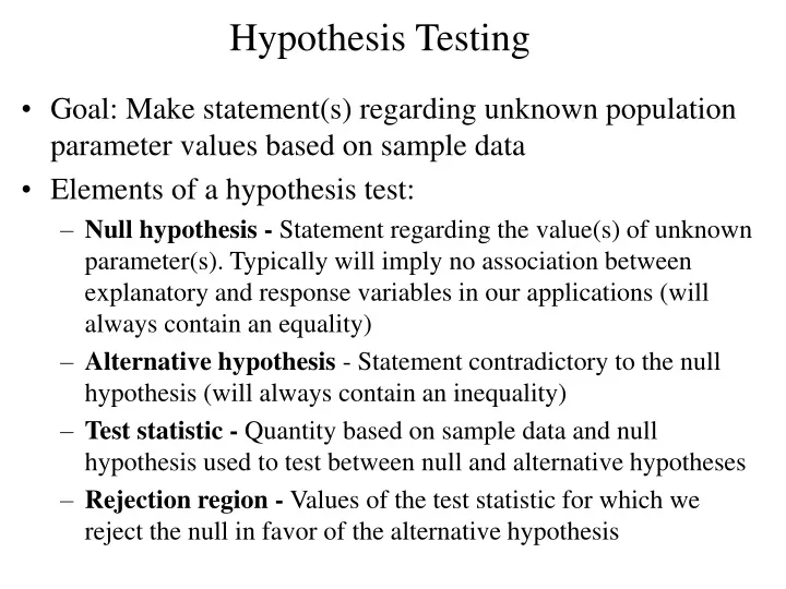 hypothesis testing