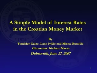 A Simple Model of Interest Rates in the Croatian Money Market