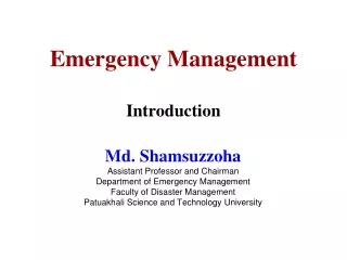 Emergency Management Introduction