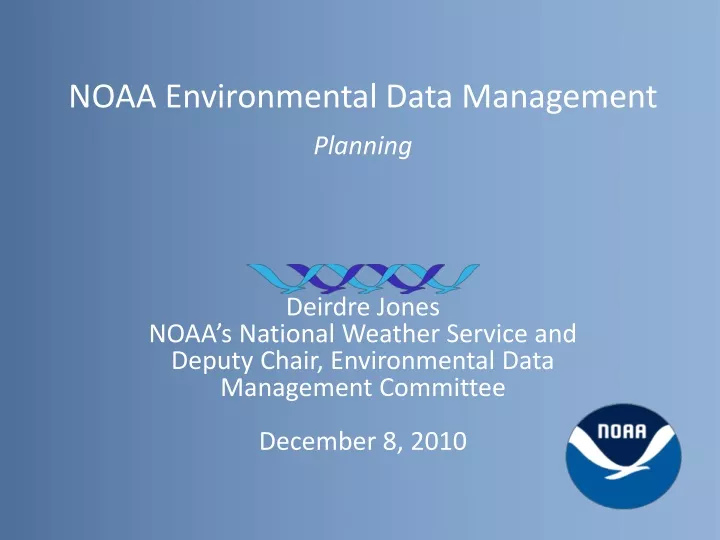 noaa environmental data management planning
