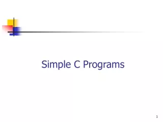 Simple C Programs
