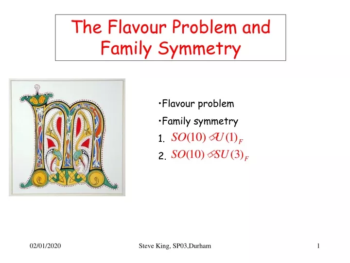 the flavour problem and family symmetry
