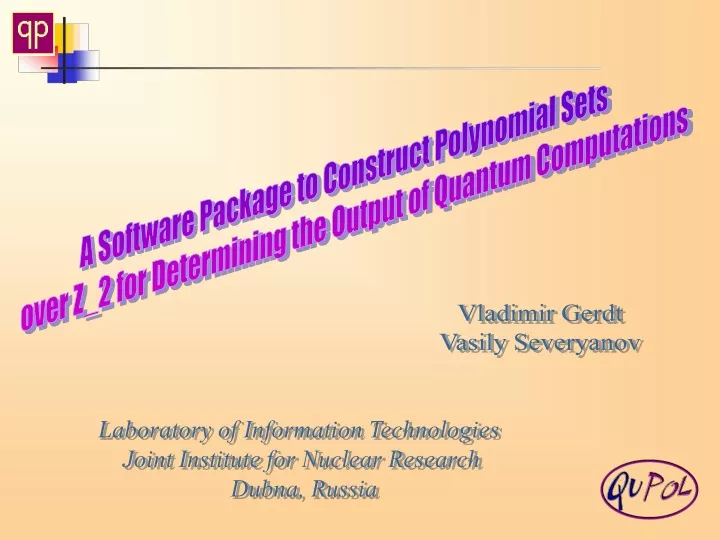 a software package to construct polynomial sets