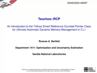 Roscoe A. Bartlett Department 1411: Optimization and Uncertainty Estimation