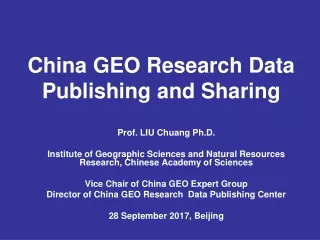 China GEO Research Data Publishing and Sharing
