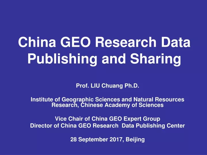 china geo research data publishing and sharing
