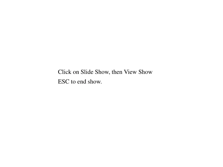 click on slide show then view show esc to end show