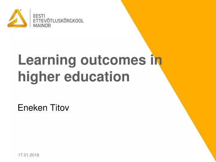 learning outcomes in higher education