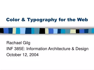 Color &amp; Typography for the Web
