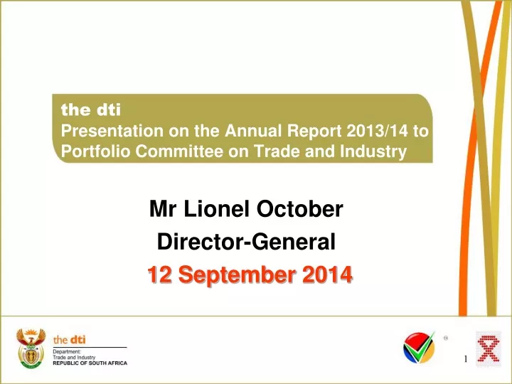 the dti presentation on the annual report 2013 14 to the portfolio committee on trade and industry