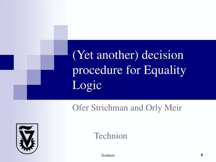 yet another decision procedure for equality logic