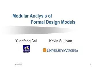 Modular Analysis of  		Formal Design Models