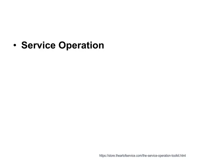 service operation