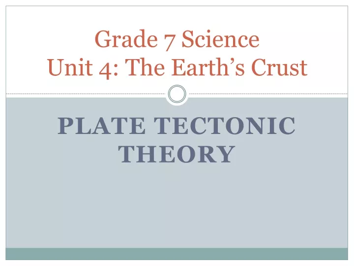 grade 7 science unit 4 the earth s crust