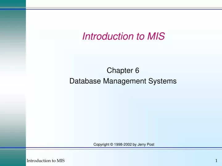 introduction to mis