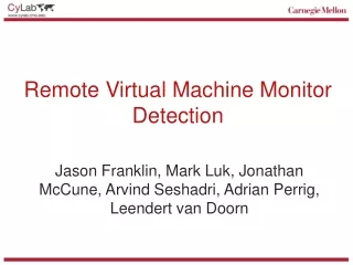 Remote Virtual Machine Monitor Detection