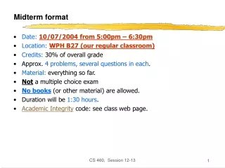 Midterm format