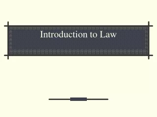 Introduction to Law