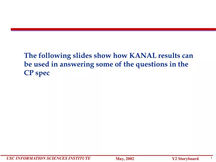 the following slides show how kanal results
