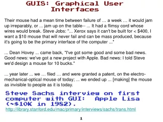 GUIS: Graphical User Interfaces