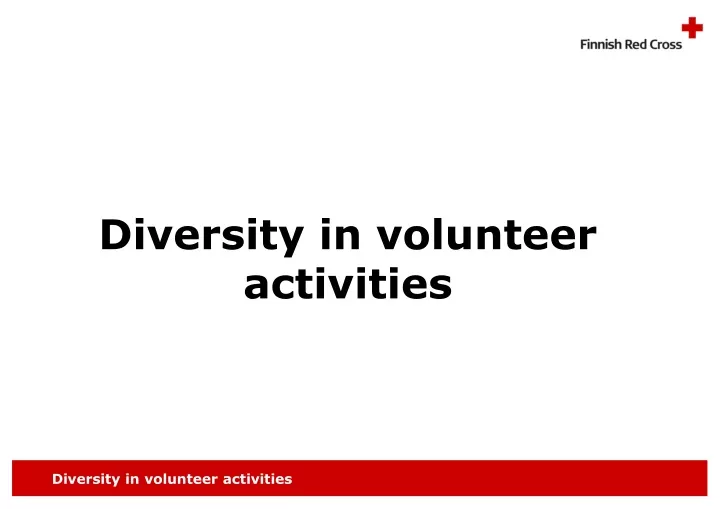 diversity in volunteer activities