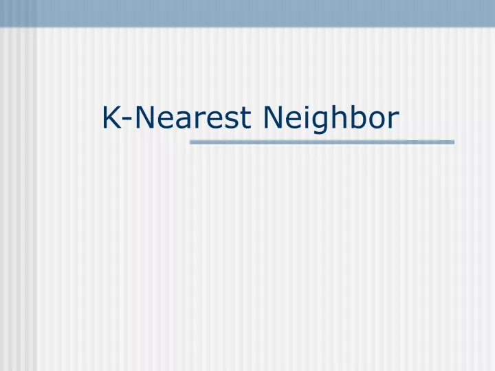 k nearest neighbor