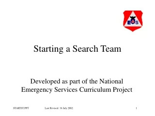 Starting a Search Team