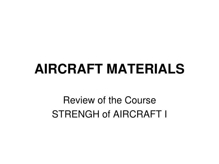 aircraft materials